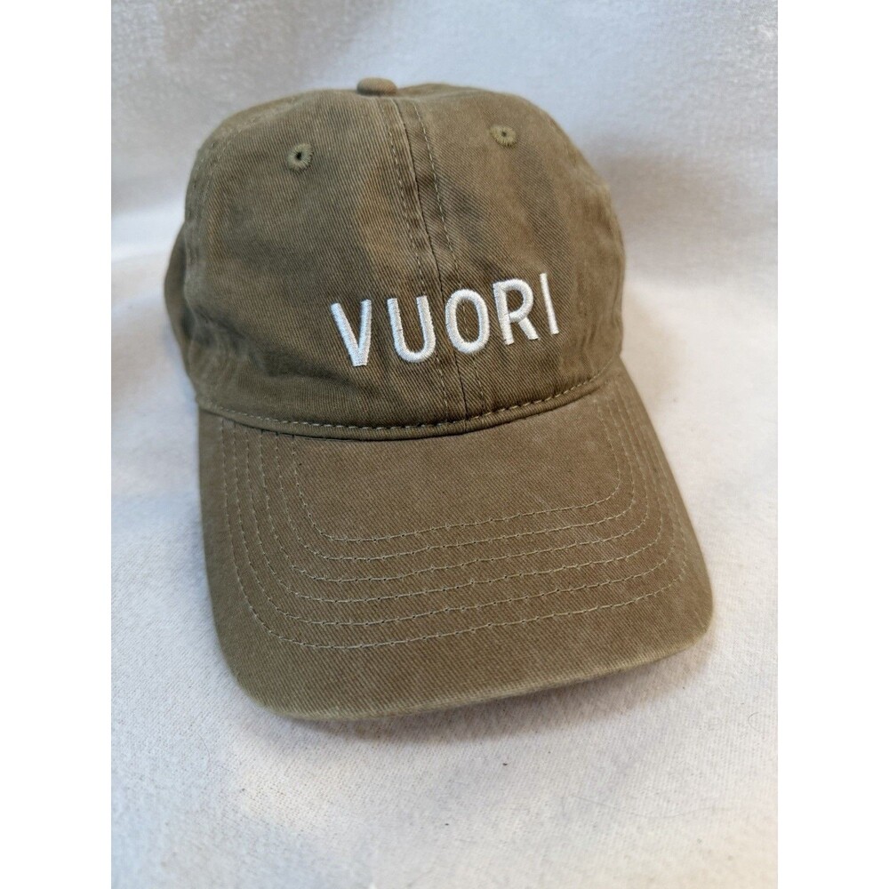 Vuori Hat Khaki Strapback Baseball Cap Outdoor Cotton Preppy Embordered Dad